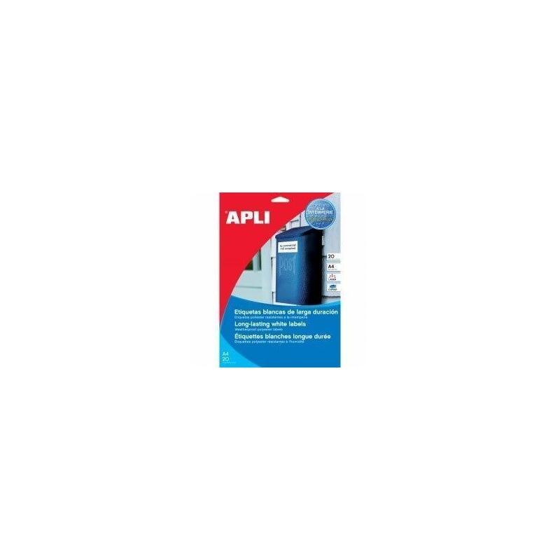 Apli Etiquetas Poliester Blanco Para Láser Y Fotocopiadoras / 45x45 Mm / Cantos Romos - 20 Hojas-