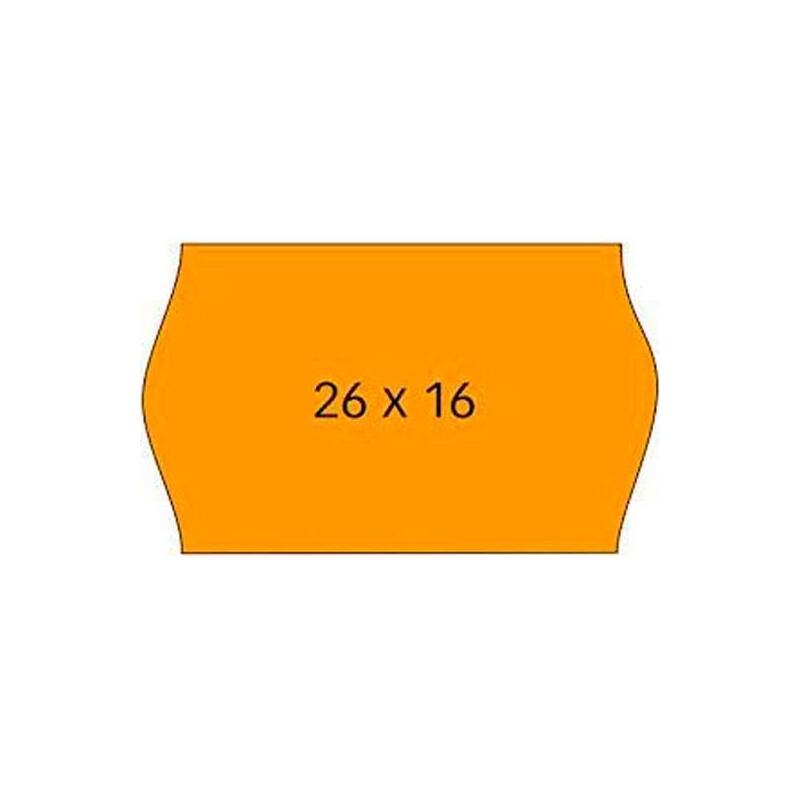 Apli Etiquetas Removibles Para Etiquetadora De Precios 26x16mm C/Sinusoidal 6 Rollos De 1000 Naranja