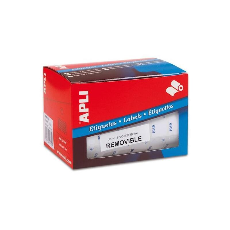 Apli Etiquetas Removibles Para Precios Impresas "Pvp" 16x22mm Escritura Manual Rollo De 2520 Naranja Fluorescente