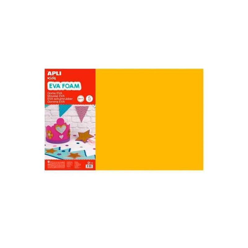 Apli Goma Eva 600x400x2 Mm Naranja -Bolsa 5u-