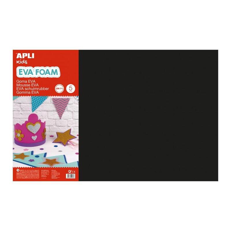 Apli Goma Eva 600x400x2 Mm Negro -Bolsa 5u-