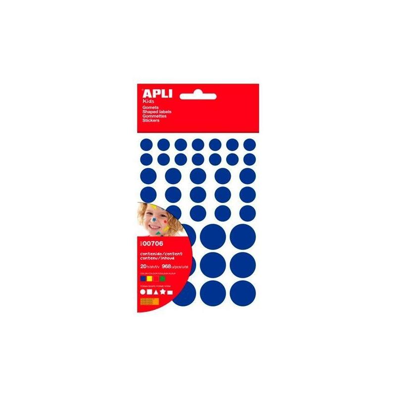 Apli Gomets Geométricos Permanentes Colores Surtidos -Blister De 20h-
