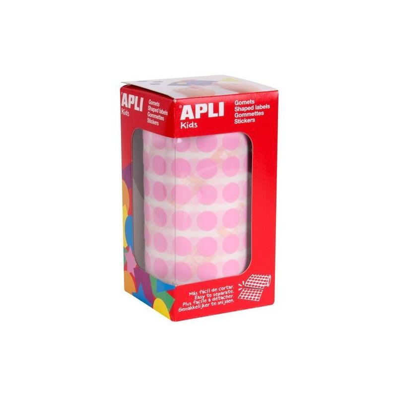 Apli Gomets Permanentes Redondos Ø10,5mm Rollo De 5192 Rosa
