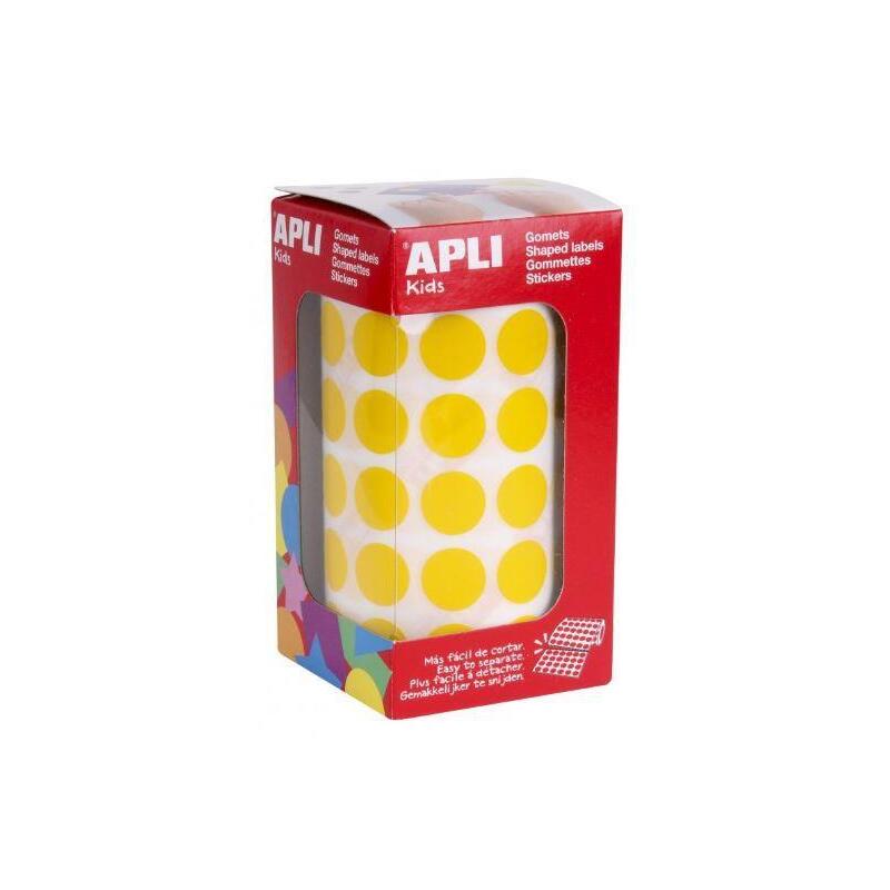 Apli Gomets Redondos 10,5mm Rollo Amarillo -Rollo 5192 Unidades-