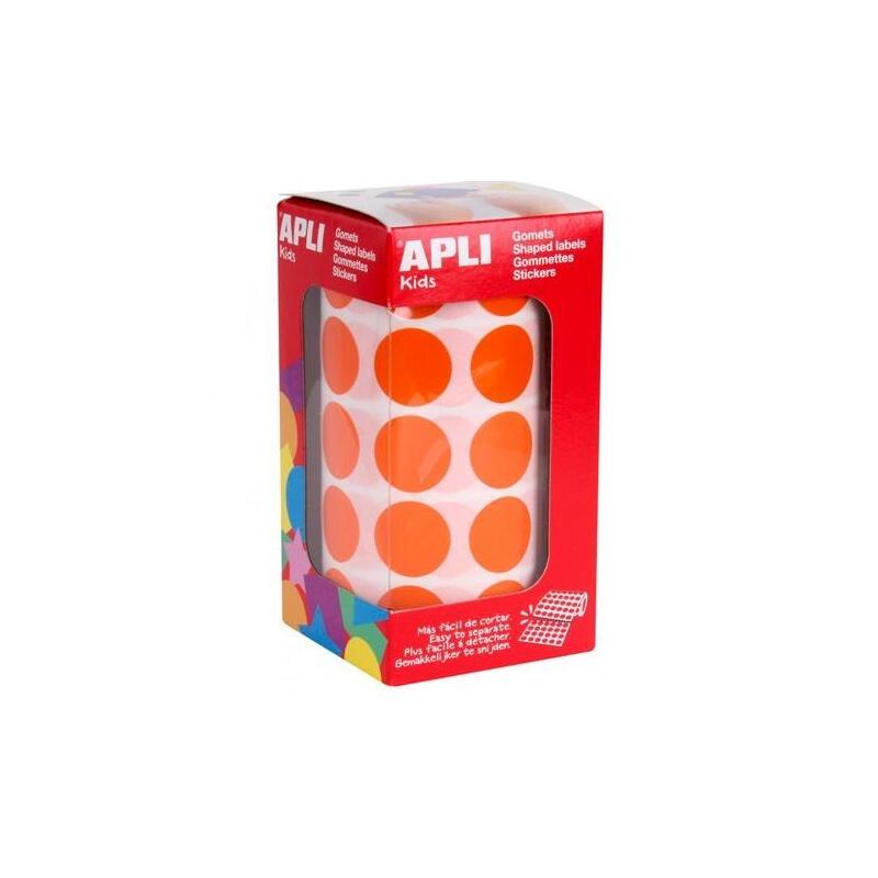 Apli Gomets Redondos 20mm Rollo Naranja