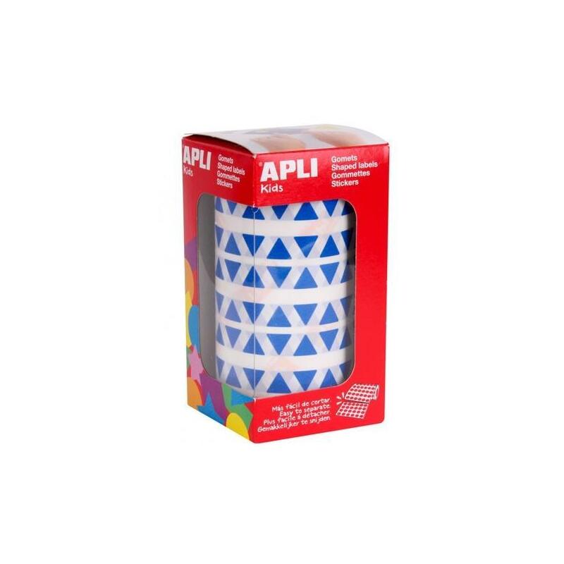 Apli Gomets Triangulares 10,5mm Rollo Azul -Rollo 6136 Unidades-
