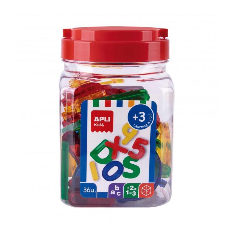 Apli Kit Letras Y Números Transparentes Colores Surtidos -36u-