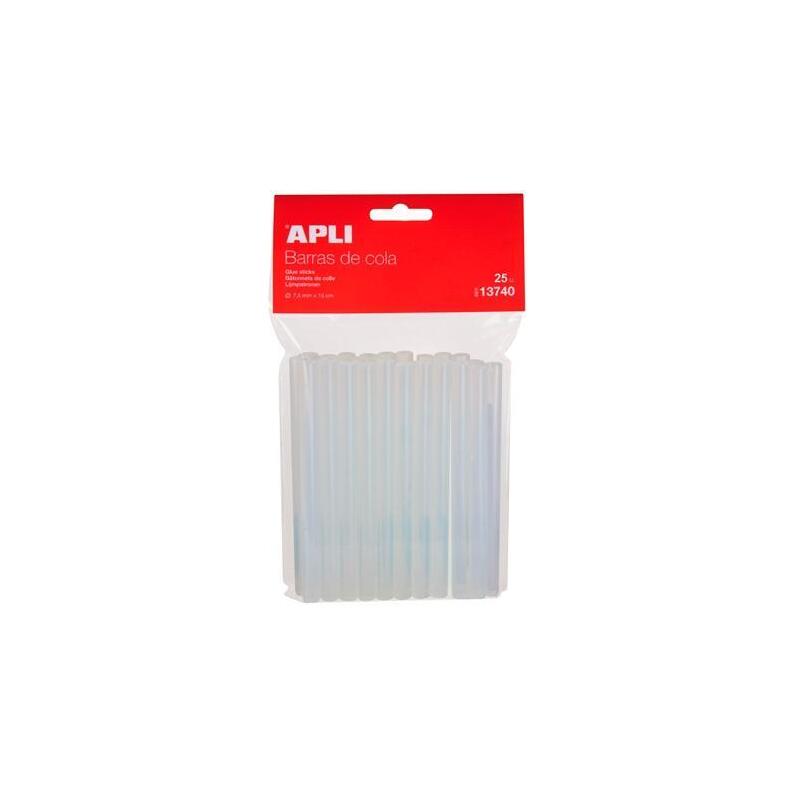 Apli Recambio Barras De Cola Termofusible Ø7,5mm X 10cm -Pack Ahorro 25 Barras-