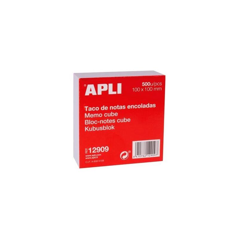 Apli Taco De Notas Adhesivas 100x100mm Encoladas 500h Blanco