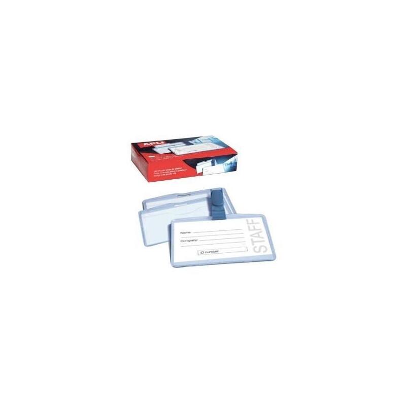 Apli Tarjeta De Identificación Horizontal Plastico 90x56 Mm Con Pinza -25u-