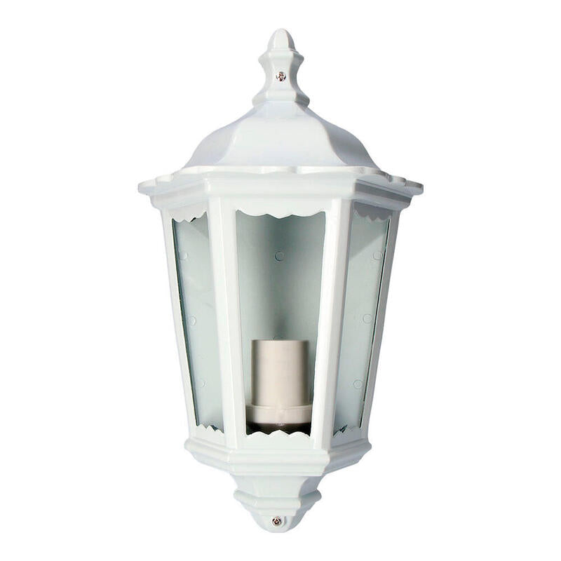 Aplique De Aluminio Y Cristal Para Pared Ip44 E27 100w Color Blanco 25x12x43cm Modelo Milan Edm