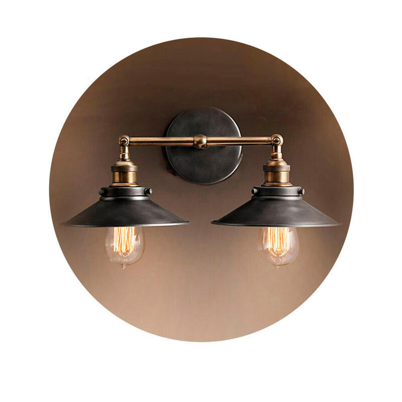 Aplique De Pared Doble Vintage Metalico E27 60 W 63 X 29 Cm