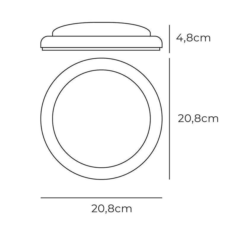 Aplique Led Redondo 18 W 1820 Lm 6400 K Luz Fría Ø20,8 X 4,8 Cm