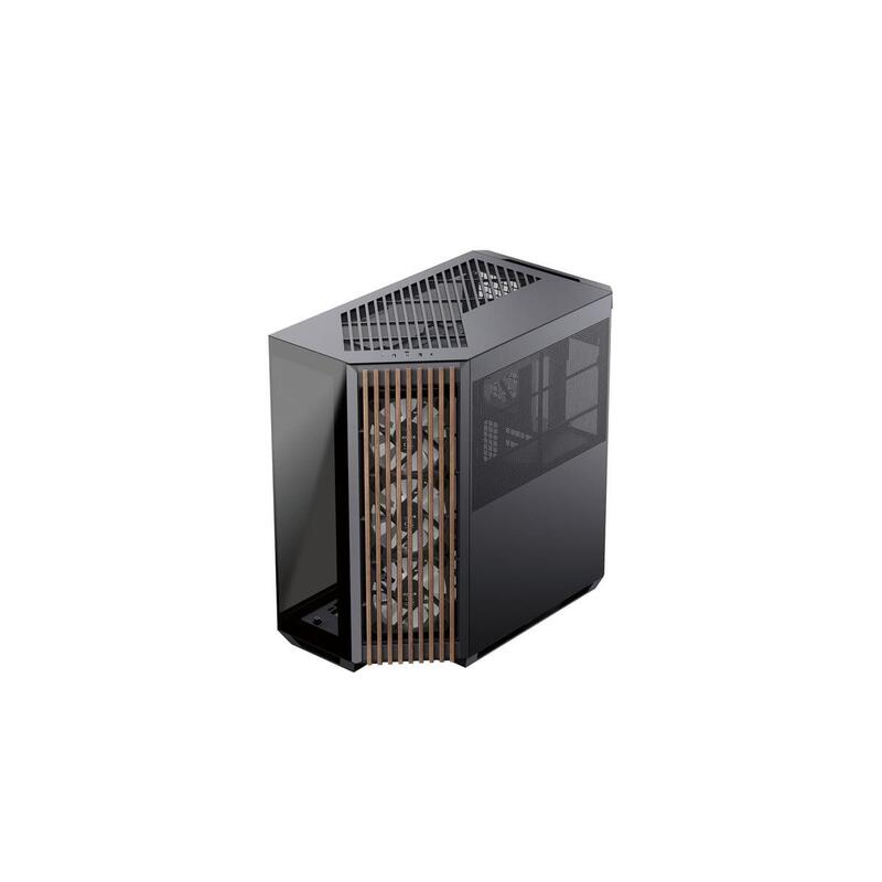 Apnx V1-W-Bk-V3, Caja Torre Negra, Vidrio Templado X 2, Paneles De Madera Apcm-Vi01543.11