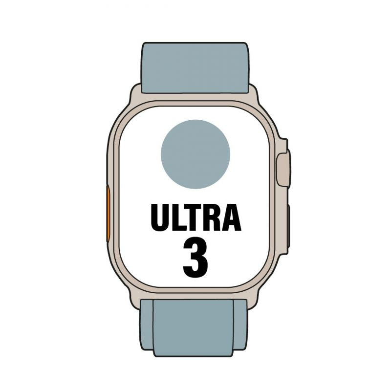 Apple Watch Ultra 3 Gps Cellular 49mm Caja De Titanio Natural Correa Loop Alpine Azul Claro M