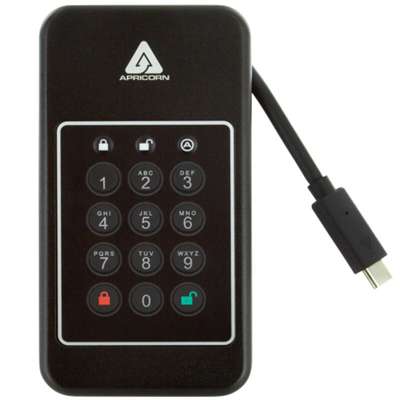 Apricorn Aegis Nvx 2 Tb Usb Tipo C 3.2 Gen 1 (3.1 Gen 1) Negro