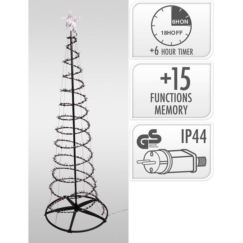 Árbol De Navidad 640 Led Rgb Negro Exterior 180 Cm