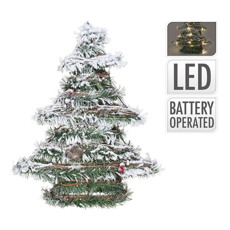 Arbol De Navidad De Rattan Con Leds 40cm