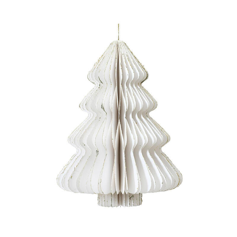 Arbol De Papel Blanco Para Colgar, Ø30x40cm. Decoris