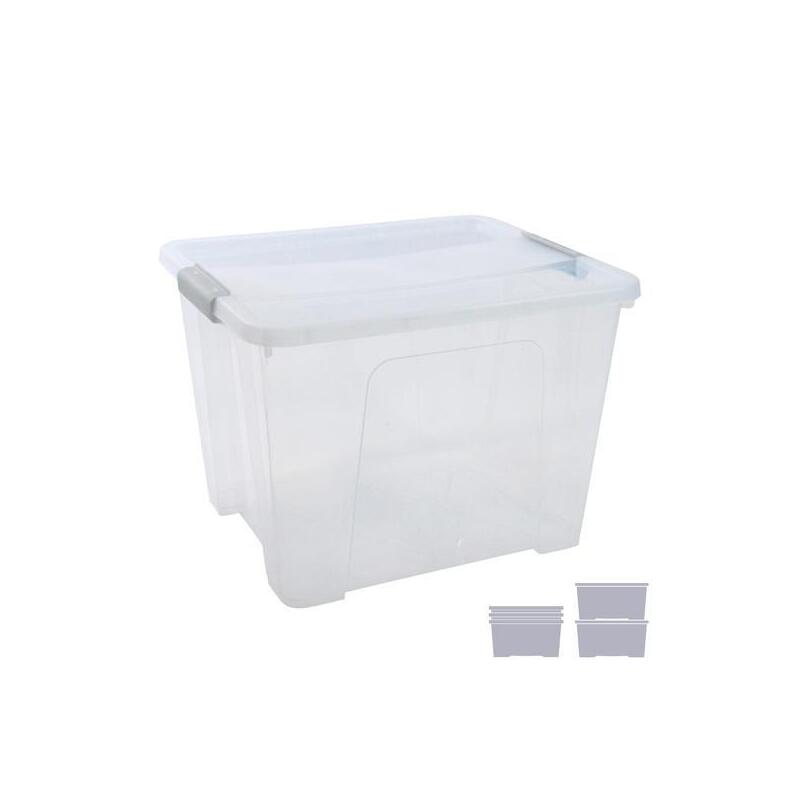 Archivo 2000 Caja De Almacenaje 32l Apilable Y Encajable C/Tapa 360x420x300mm Pp Cristal Transparente