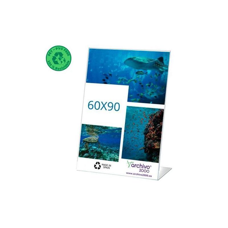 Archivo 2000 Expositor De Sobremesa L Flexible 60x90mm Vertical Pet 100% Reciclable