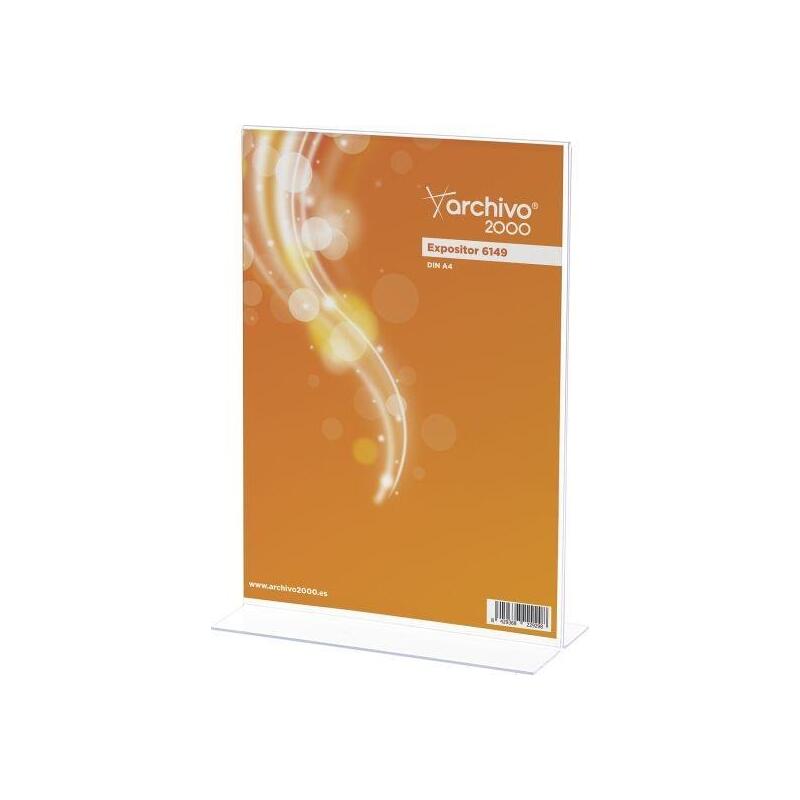Archivo 2000 Expositor Sobremesa Archivo 2000 "Premium" En Forma De T Din A4 Vertical Espesor 3 Mm 90x210x305 Mm