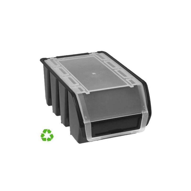 Archivo 2000 Gaveta Sostenible 0,9l C/Tapa Apilable Y Encajable 160x115x75mm Pp Reciclado Negro