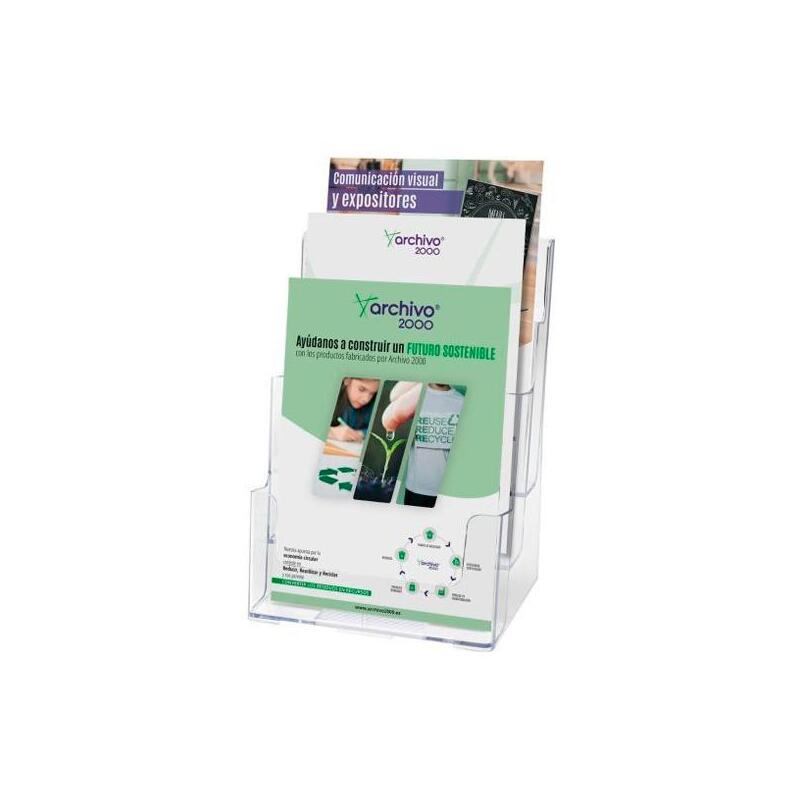 Archivo 2000 Portafolletos Sobremesa 3 Alturas Din A5 Vertical Poliestireno Ultra Transparente