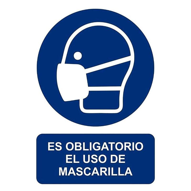 Archivo 2000 Señal "Obligatorio Uso De Mascarilla" 210x297 Pvc Azul Y Blanco