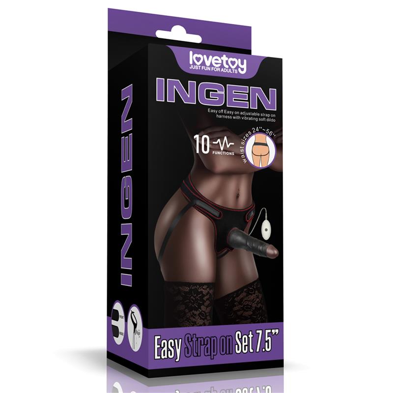 Arnés Ajustable Con Dildo 10 Vibraciones 7.5