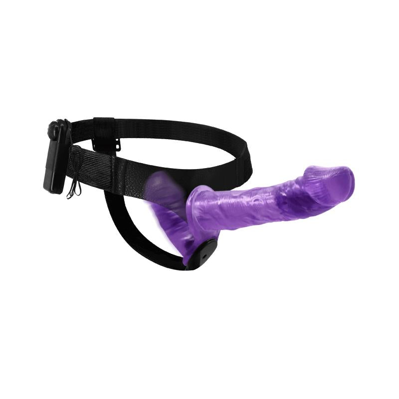 Arnés Con Dildo Doble Y Vibración Púrpura