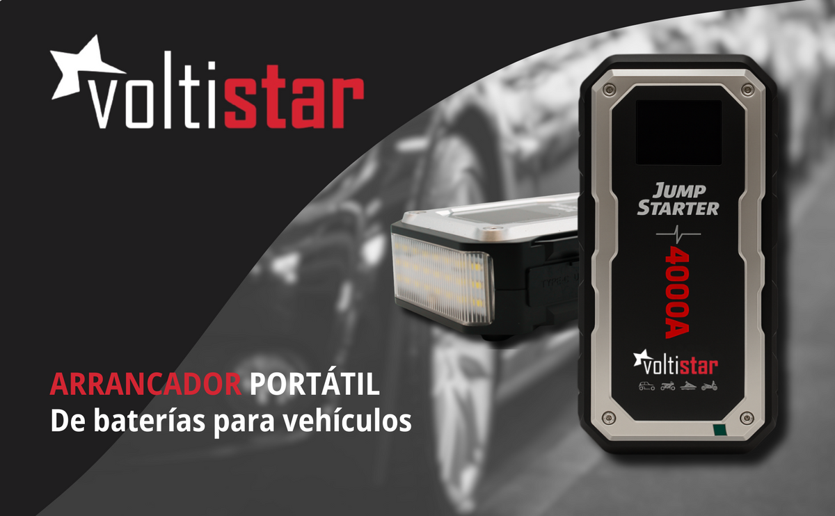 Arrancador De Coche 20000Mah Inteligente Hasta 8L Gasolina Y 5L Diesel