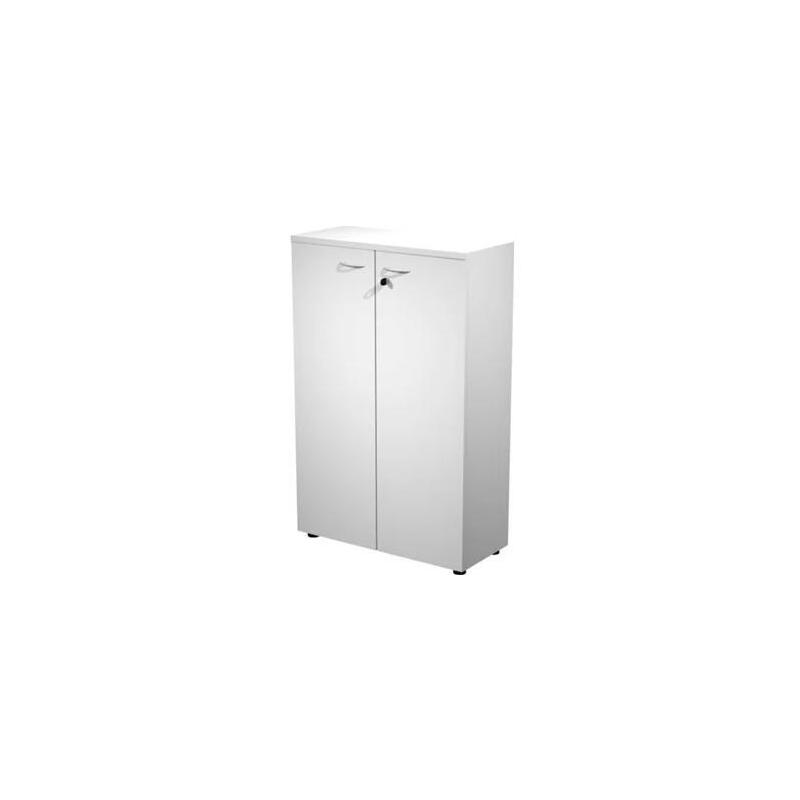 Artexport Estantería Media Presto Con Puertas 2 Estantes 22mm Regulables Con Trasera Blanco