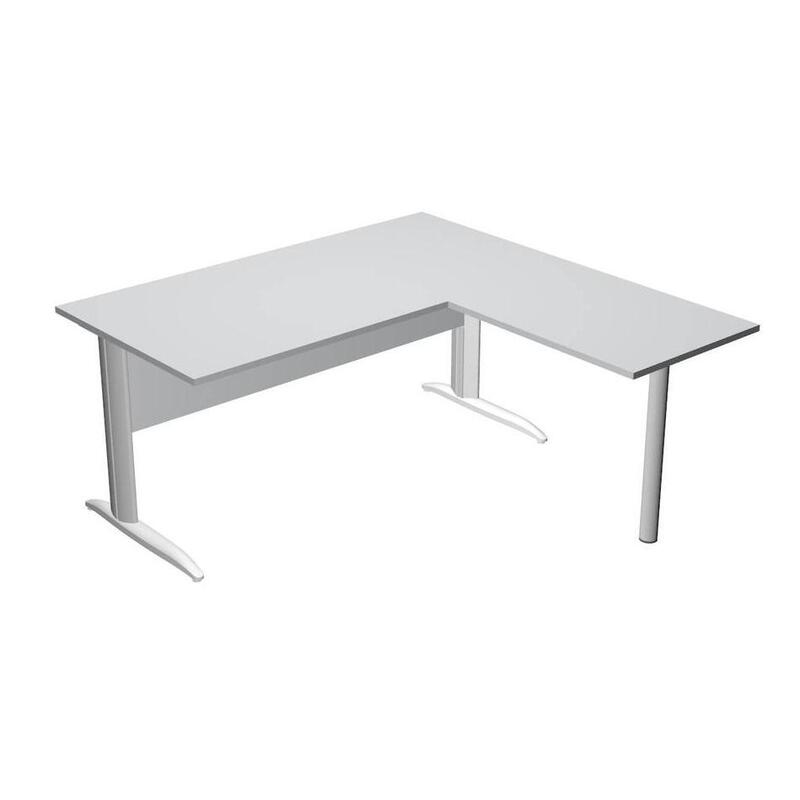 Artexport Mesa Escritorio Presto Con Patas Metal 160 + Ala Lateral 79x60 Gris