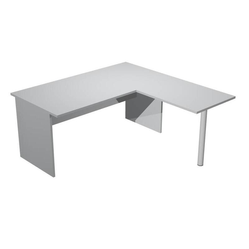 Artexport Mesa Escritorio Presto Patas Panel Lateral 160 + Ala Lateral 79x60 Gris