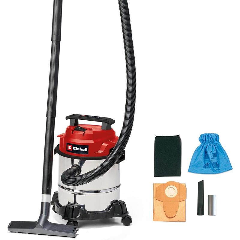 Aspiradora Einhell Tc-Vc 1812/1 S, Húmeda/Seca De Acero Rojo/Acero Inoxidable 2342500