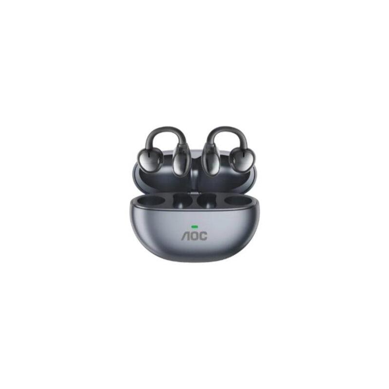 Auricular Bluetooth Aoc Acd2544bk Open-Ear Ipx4 Mic Negro Tws Led Reproduccion 24h Carga Usb-C