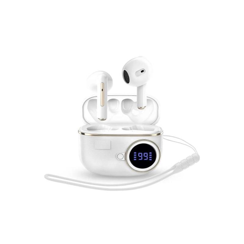Auricular Intrauditivo Bluetooth Energy Sistem Chargeview Tws Lcd Bateria 20h Blanco