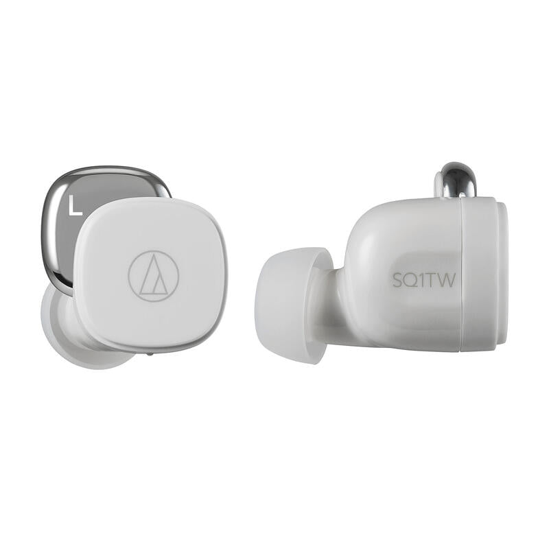 Auriculares Audio Technica True Wireless Ath-Sq1twwh In-Ear, Micrófono, Blanco