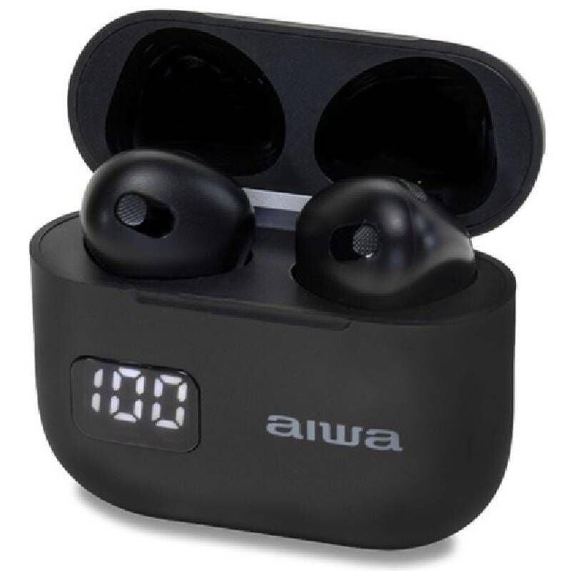 Auriculares Bluetooth Aiwa Ebtw-100bk Con Estuche De Carga Autonomía 3h Negros