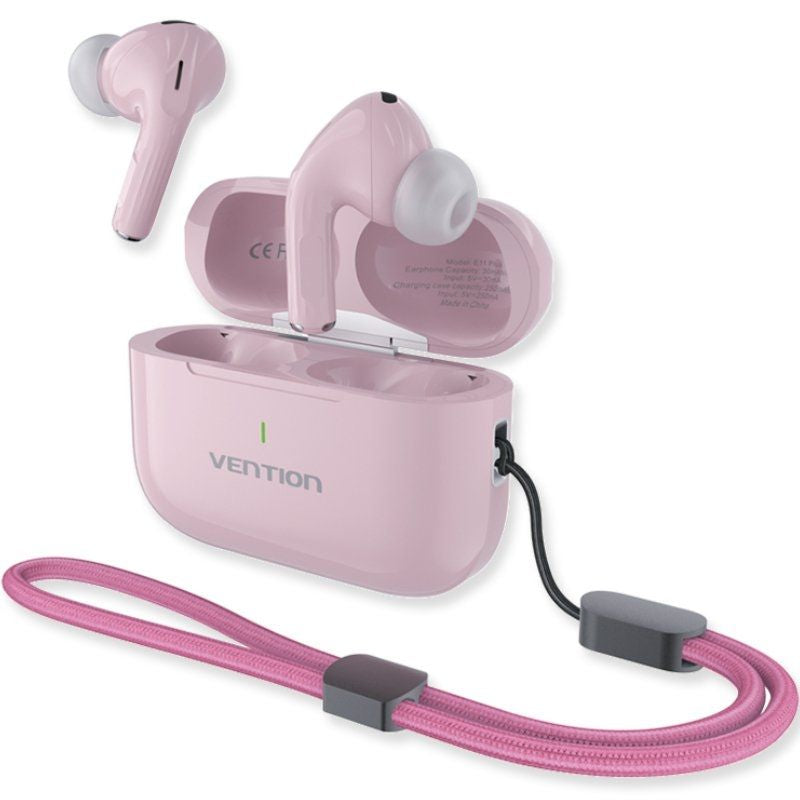 Auriculares Bluetooth Vention Echo Lite E11 Plus Con Estuche De Carga Autonomía 30h Rosas