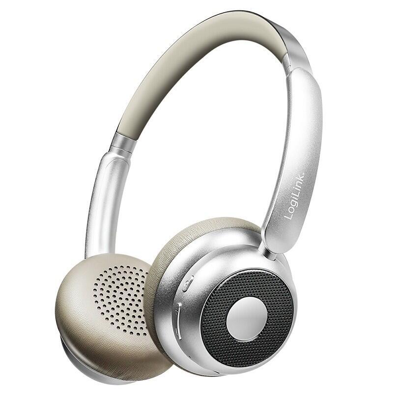 Auriculares Bt 6.0 Aurasolo, Aux De 3,5 Mm, Control Multifunción, 20 Horas De Duración De Batería, Logilink