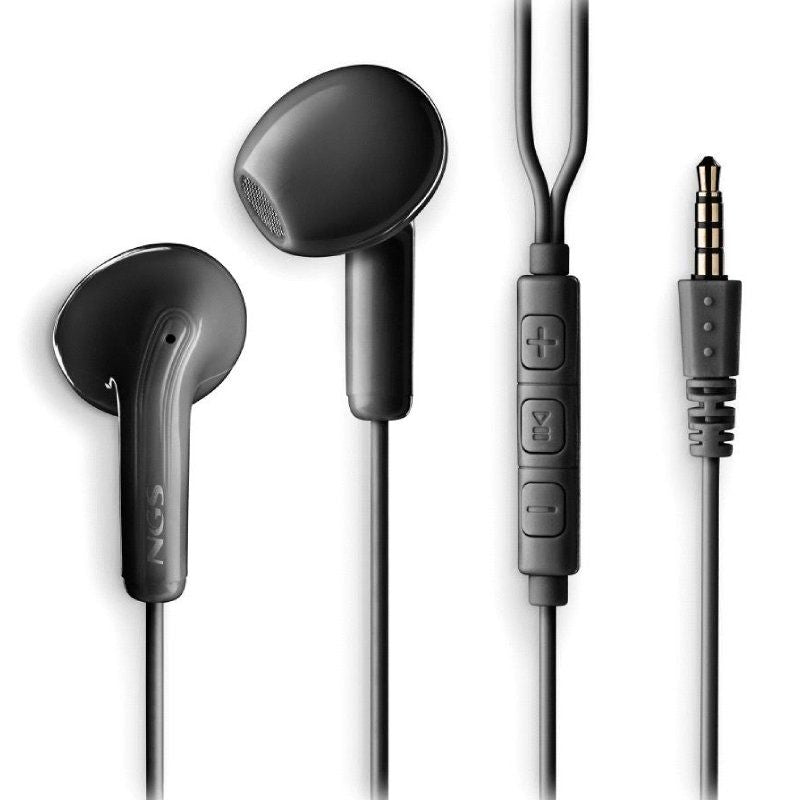 Auriculares Intrauditivos Ngs Cross Flip Con Micrófono Jack 3.5 Negros