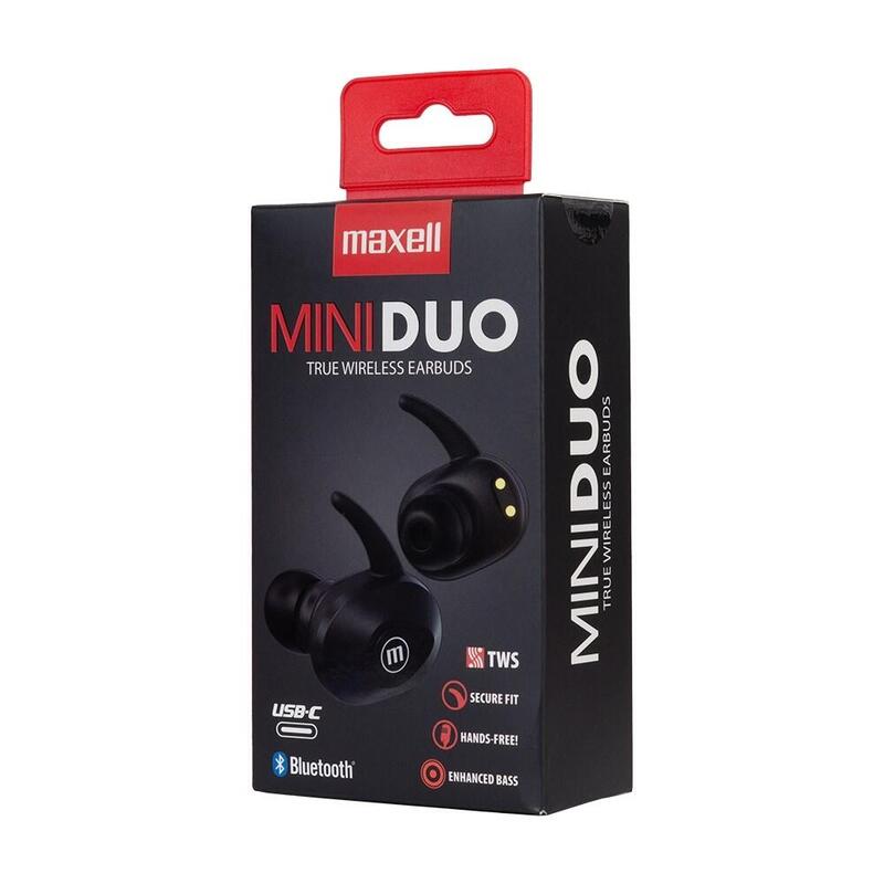 Auriculares Maxell Mini Duo Intrauditivos Inalámbricos Con Estuche De Carga Negro
