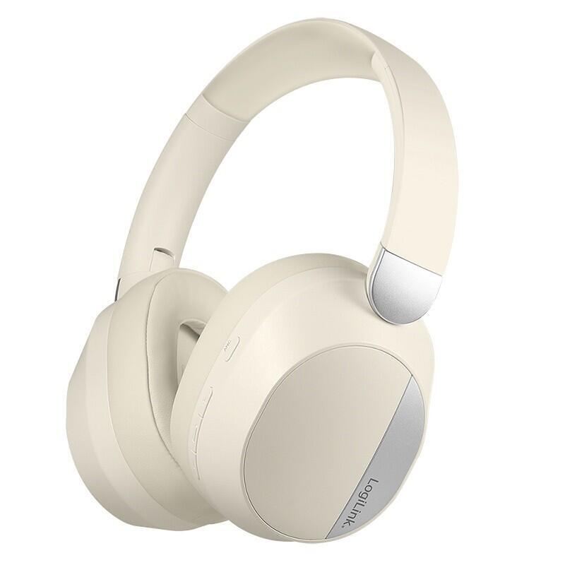 Auriculares Para Juegos Bt 6.0, Entrada Auxiliar De 3,5 Mm, Anc, 15 Horas De Duración De Batería, Color Crema/Plateado Logilink