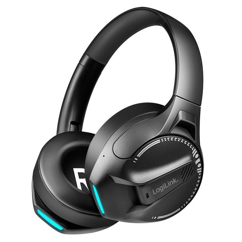 Auriculares Para Juegos Bt 6.0, Entrada Auxiliar De 3,5 Mm, Diadema Ajustable, Batería De 50 Horas, Color Negro Logilink