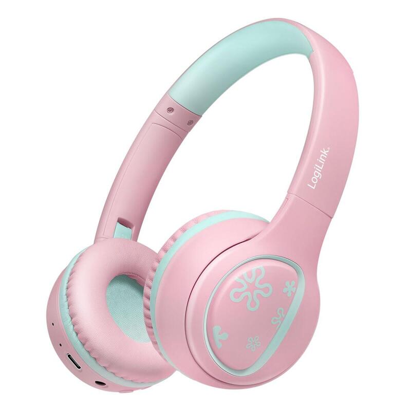 Auriculares Para Niños Bt 5.4, Máx. 85 Db, Con Micrófono, Plegables, Rosa Logilink