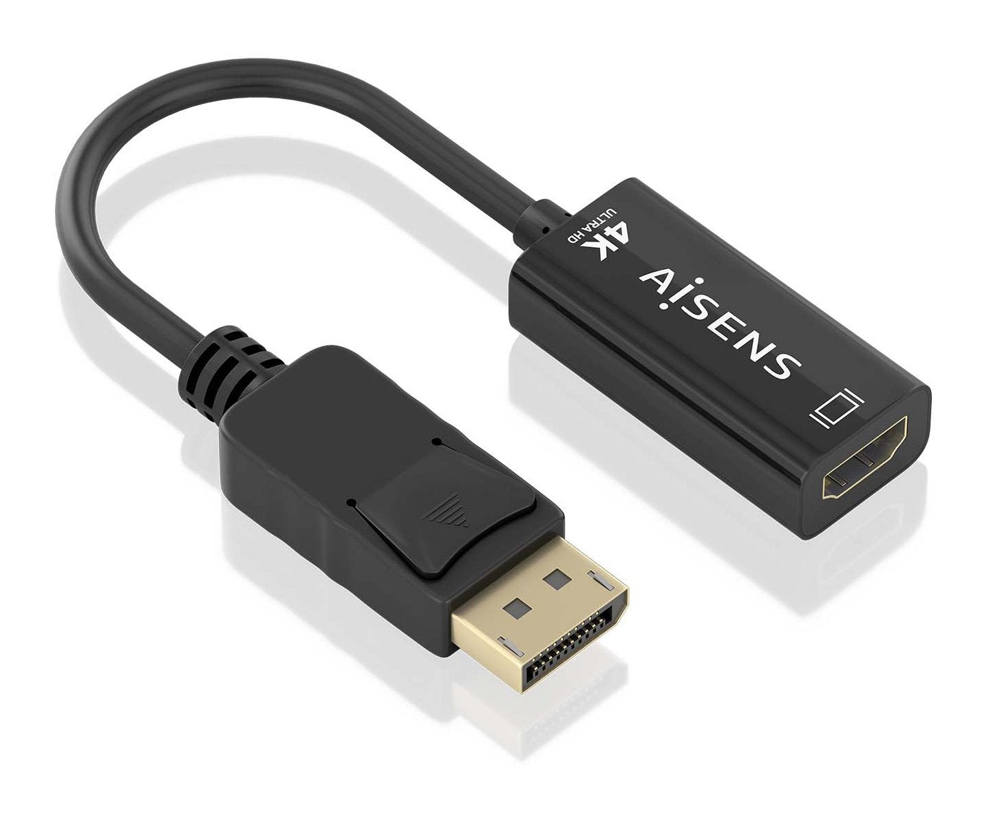 Aisens Conversor Displayport A Hdmi 4k@60hz, Dp/M-Hdmi/M, Negro, 15cm