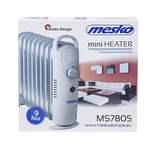 Radiador De Aceite, 8 Elementos, Regulador Temperatura, Termostato, Bajo Consumo, Portátil Blanco 1000w Mesko Ms 7805