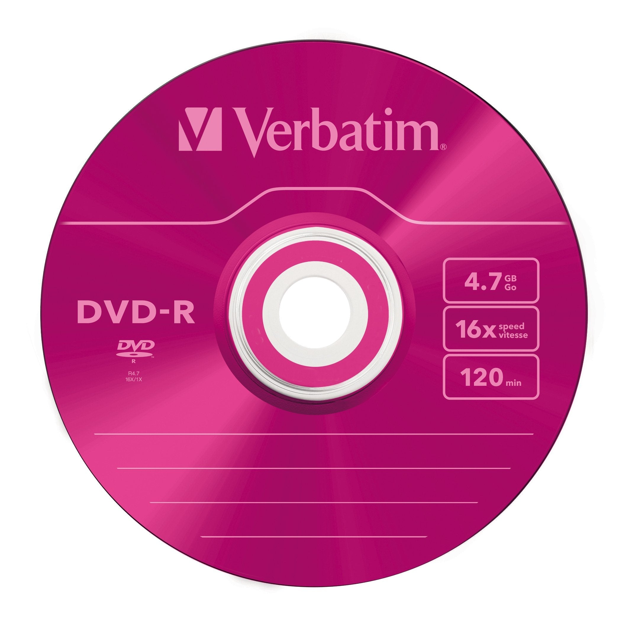 Verbatim Dvd-R 120 Min. 4.7gb 16x 5-Pack Slim Jewelcase Datalife Plus, Color Surface